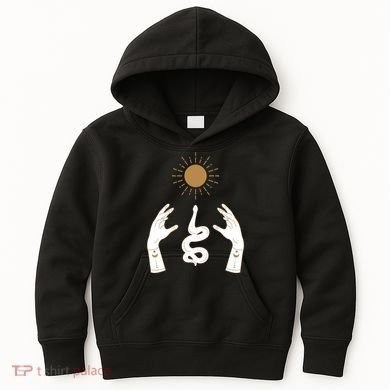 Boho Hands Reaching For The Sun Snake Kids Hoodie