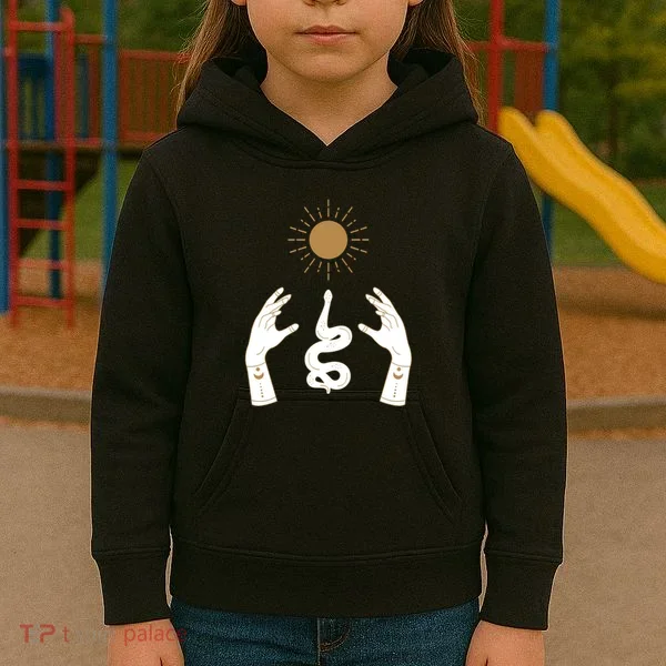 Boho Hands Reaching For The Sun Snake Kids Hoodie