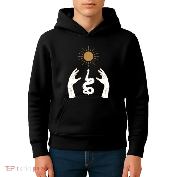 Boho Hands Reaching For The Sun Snake Kids Hoodie