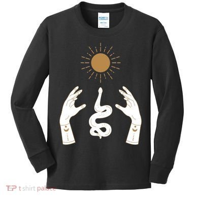 Boho Hands Reaching For The Sun Snake Kids Long Sleeve Shirt