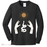 Boho Hands Reaching For The Sun Snake Kids Long Sleeve Shirt thumb 0
