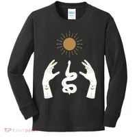 Boho Hands Reaching For The Sun Snake Kids Long Sleeve Shirt thumb 0