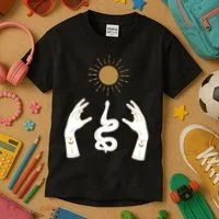 Boho Hands Reaching For The Sun Snake Kids T-Shirt thumb 3