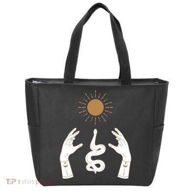 Boho Hands Reaching For The Sun Snake Tote Bag