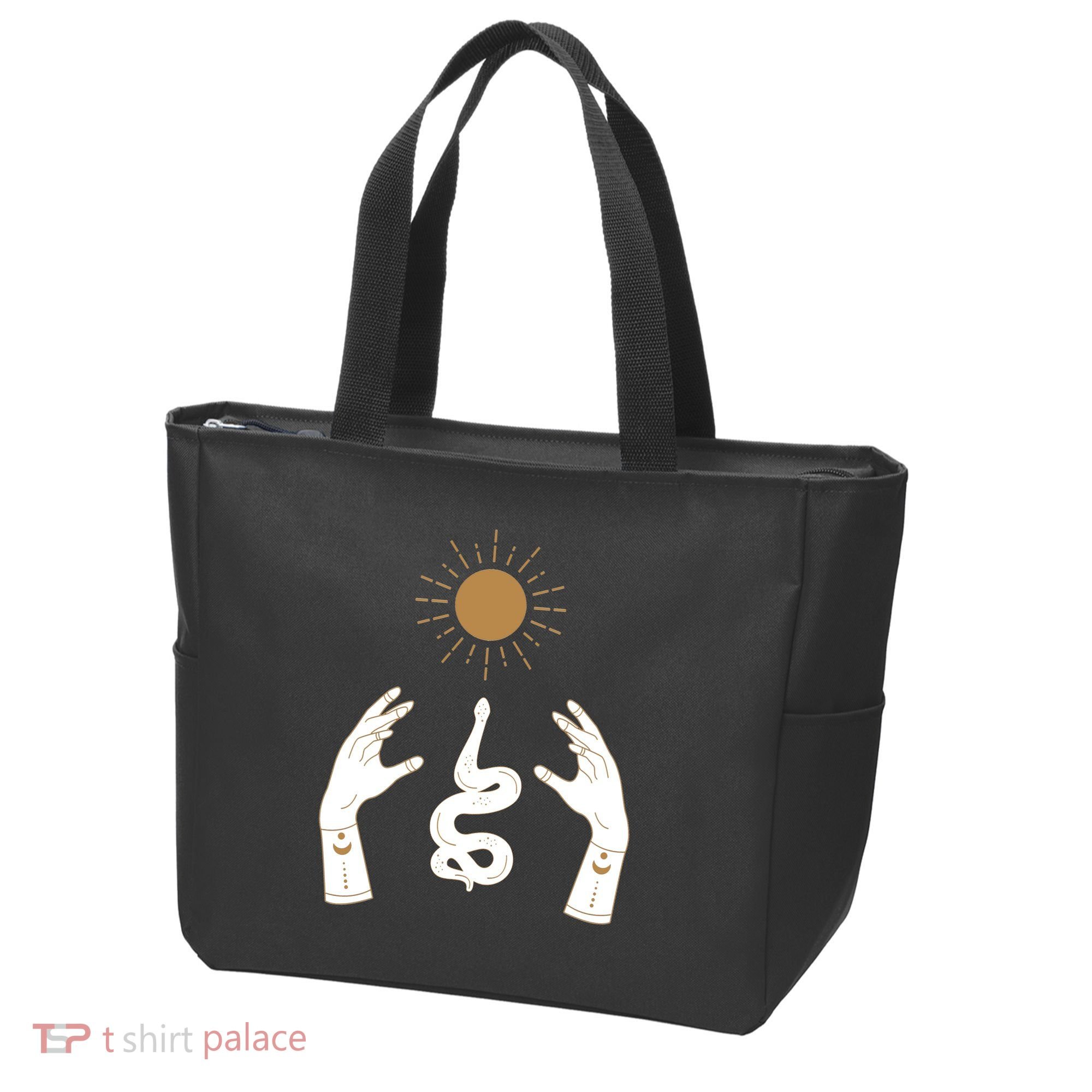 Boho Hands Reaching For The Sun Snake Tote Bag