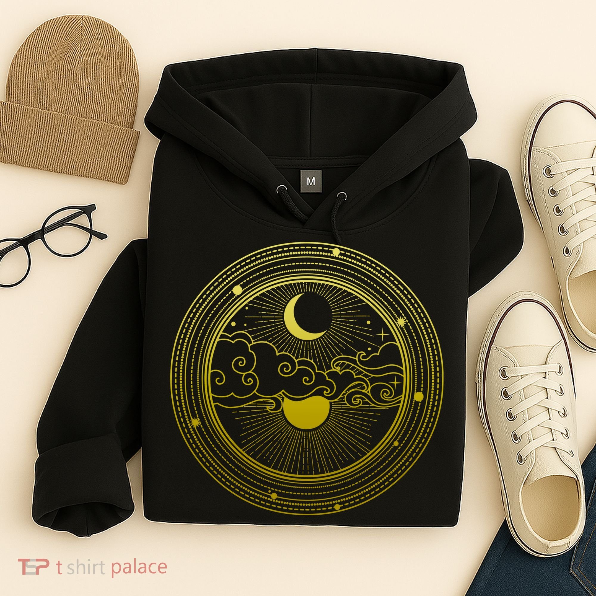 BoHo Moon and Sun Reflection Hoodie