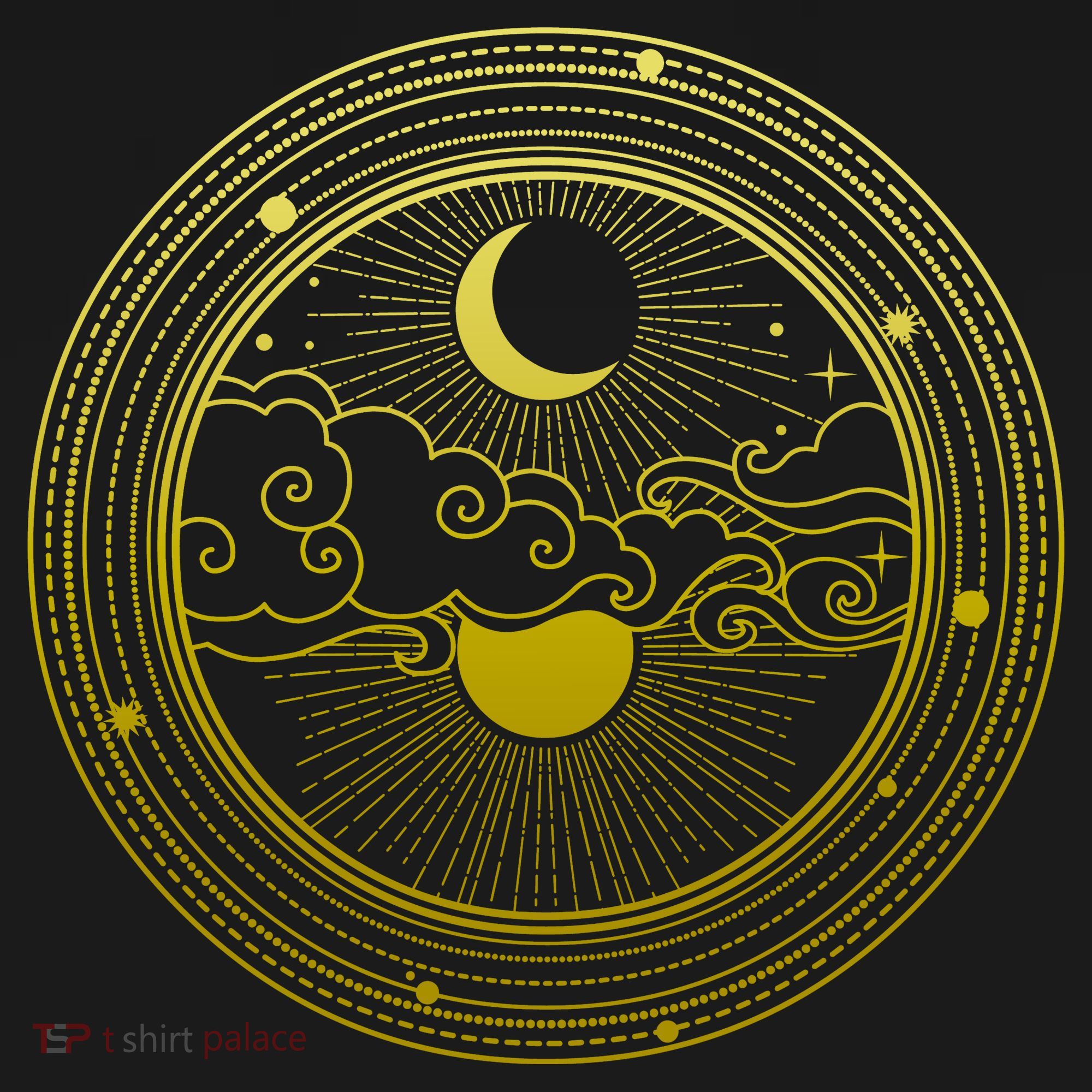 BoHo Moon and Sun Reflection Sweatshirt Cinch Pack Bag