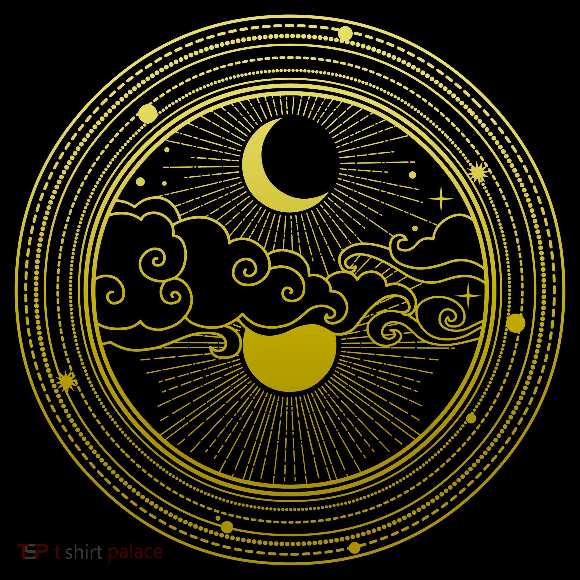 BoHo Moon and Sun Reflection Kids Long Sleeve Shirt