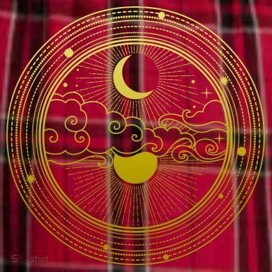 BoHo Moon and Sun Reflection Men's Flannel Plaid Pajama Pants