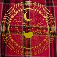 BoHo Moon and Sun Reflection Men's Flannel Plaid Pajama Pants thumb 2