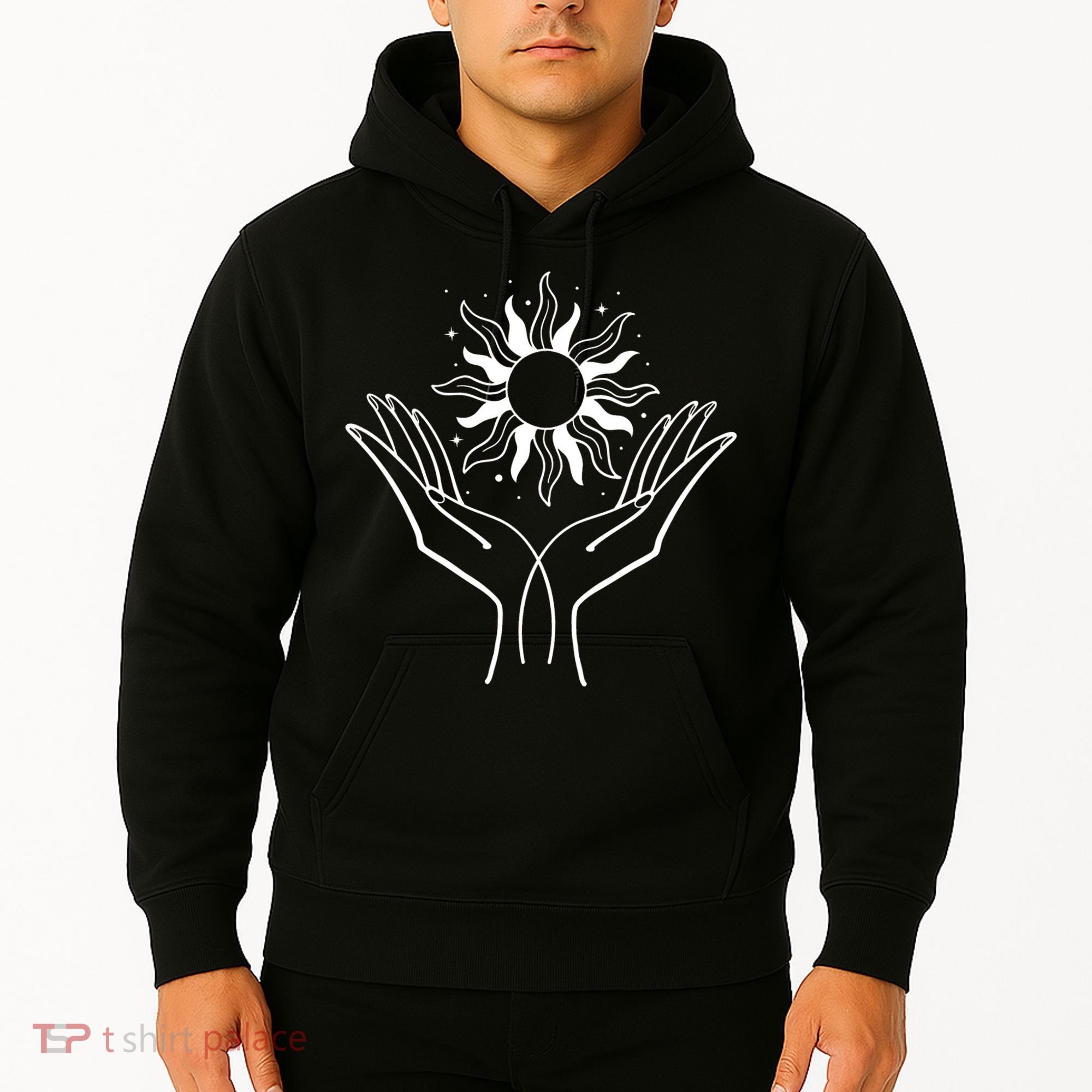 Boho Styled Hands Lifting Sun Spiritual Hoodie