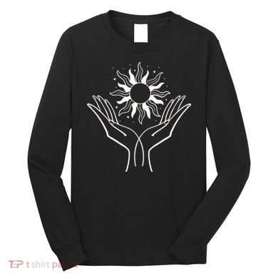 Boho Styled Hands Lifting Sun Spiritual Long Sleeve Shirt