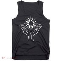 Boho Styled Hands Lifting Sun Spiritual Tank Top thumb 0