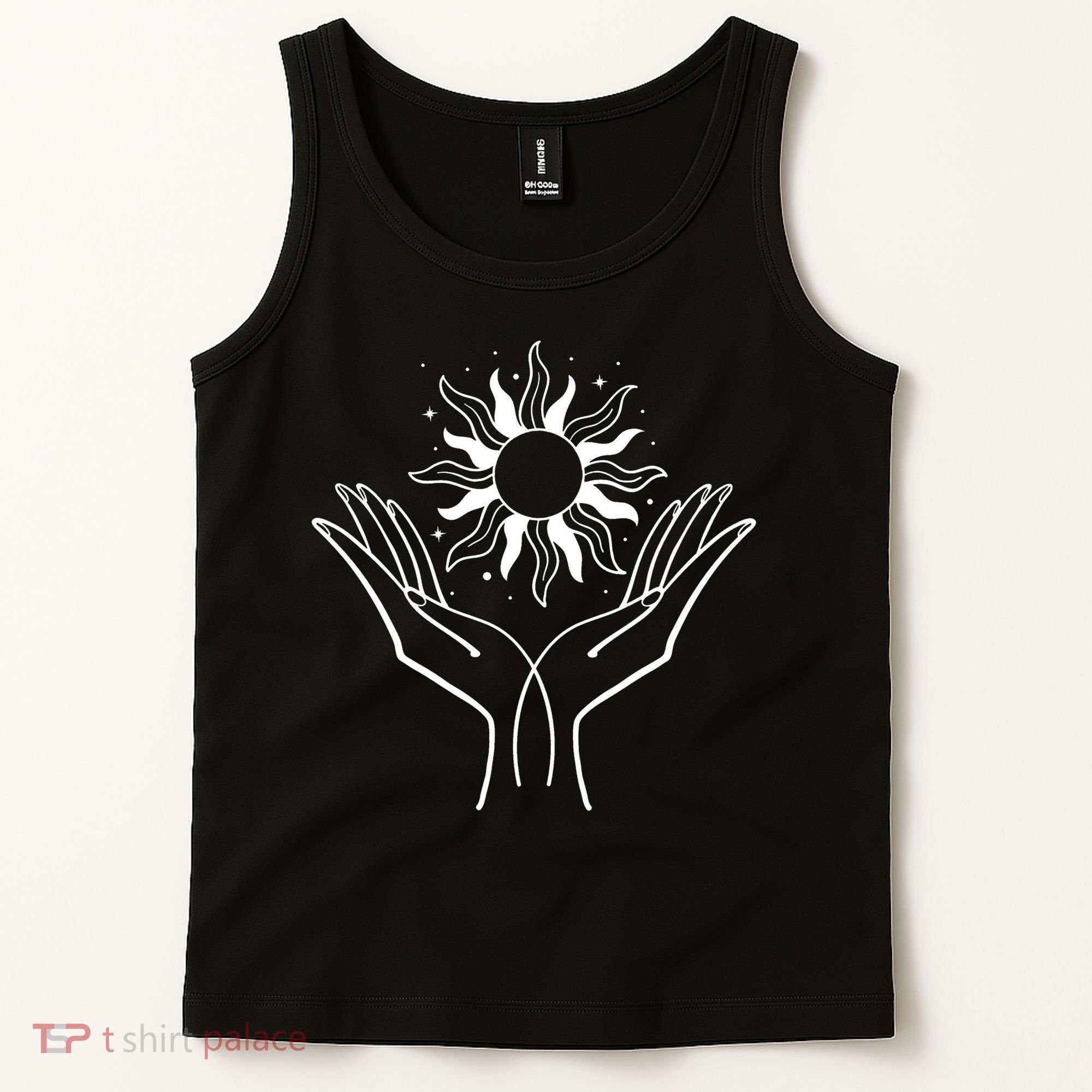 Boho Styled Hands Lifting Sun Spiritual Tank Top