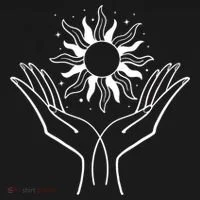 Boho Styled Hands Lifting Sun Spiritual Kids T-Shirt thumb 4