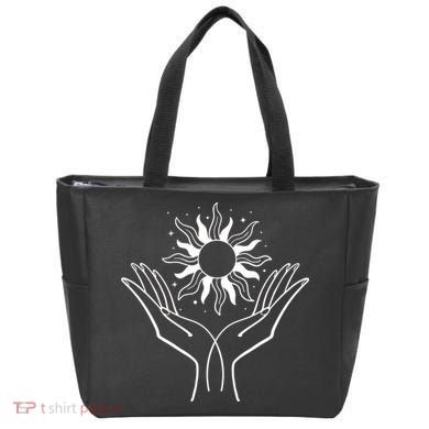 Boho Styled Hands Lifting Sun Spiritual Tote Bag
