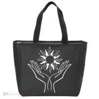 Boho Styled Hands Lifting Sun Spiritual Tote Bag thumb 0