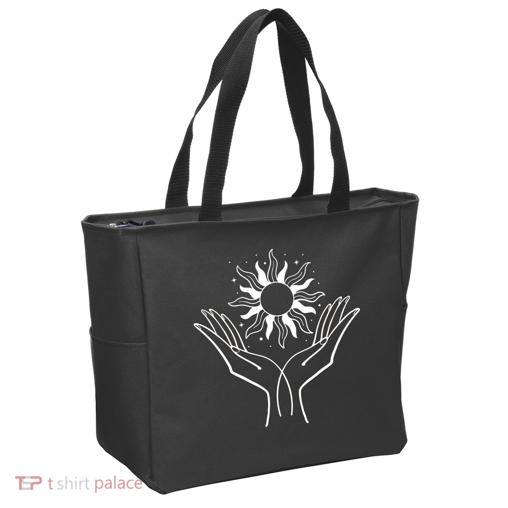 Boho Styled Hands Lifting Sun Spiritual Tote Bag
