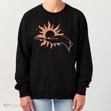 Boho Styled Open Palm Sun In Hand Women's Sweatshirt