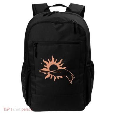 Boho Styled Open Palm Sun In Hand Backpack