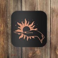 Boho Styled Open Palm Sun In Hand Coaster thumb 0