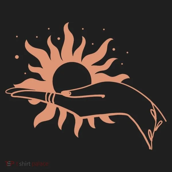 Boho Styled Open Palm Sun In Hand Tumbler