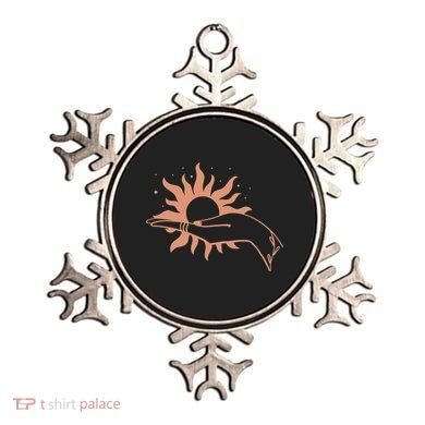 Boho Styled Open Palm Sun In Hand Ornament