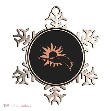 Boho Styled Open Palm Sun In Hand Ornament