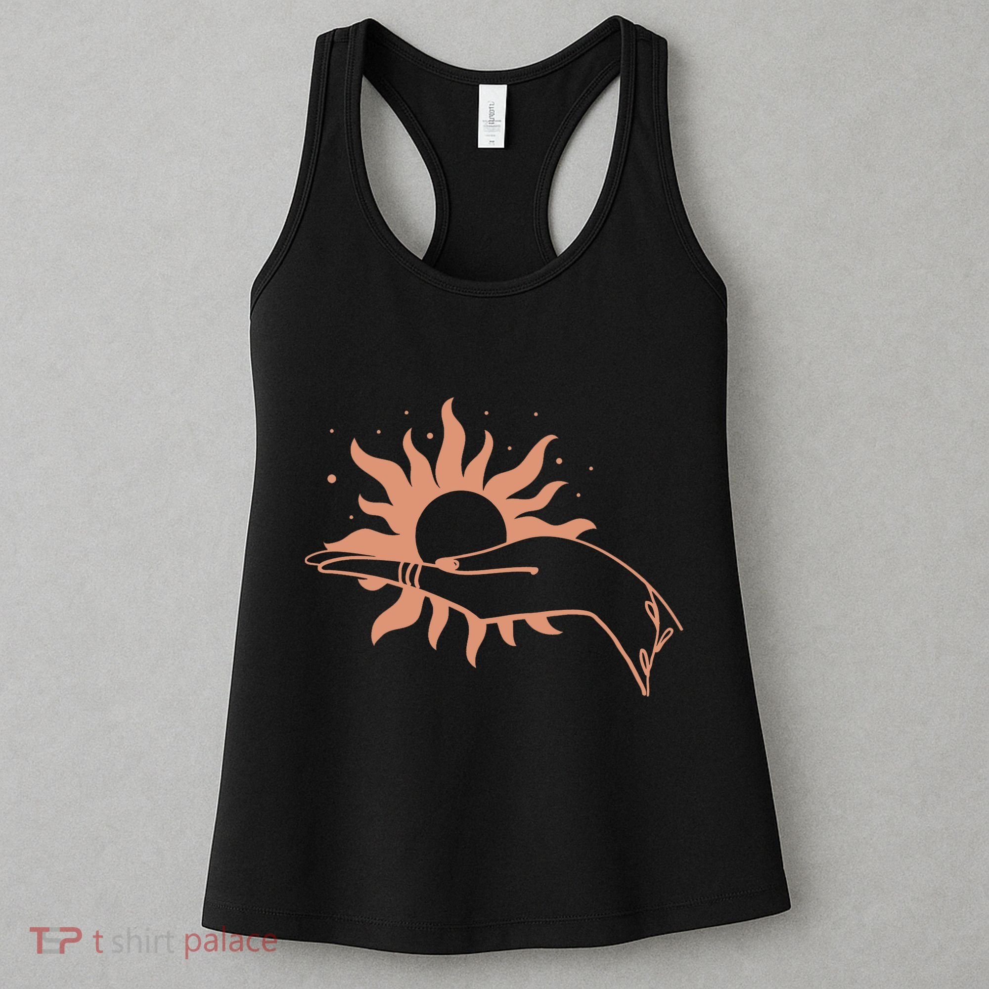 Boho Styled Open Palm Sun In Hand Women's Tank Top