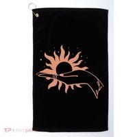 Boho Styled Open Palm Sun In Hand Golf Towel thumb 0