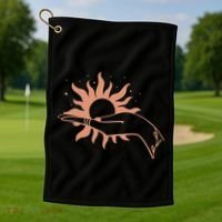Boho Styled Open Palm Sun In Hand Golf Towel thumb 1