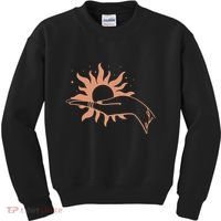 Boho Styled Open Palm Sun In Hand Kids Sweatshirt thumb 0