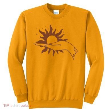 Boho Styled Open Palm Sun In Hand Sweatshirt