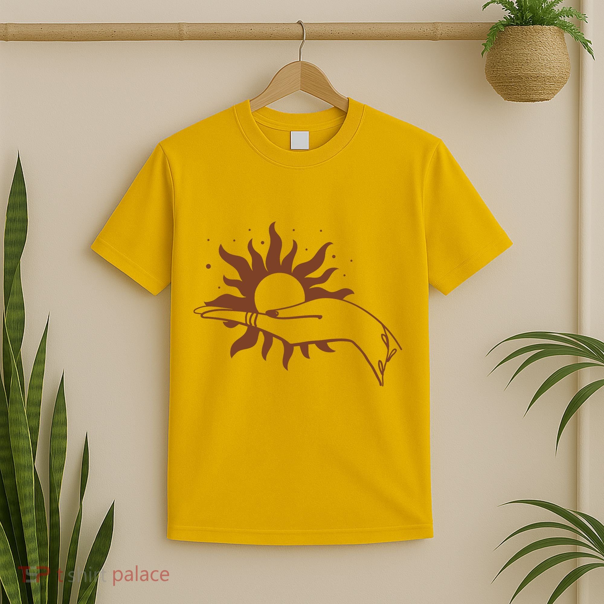 Boho Styled Open Palm Sun In Hand T-Shirt