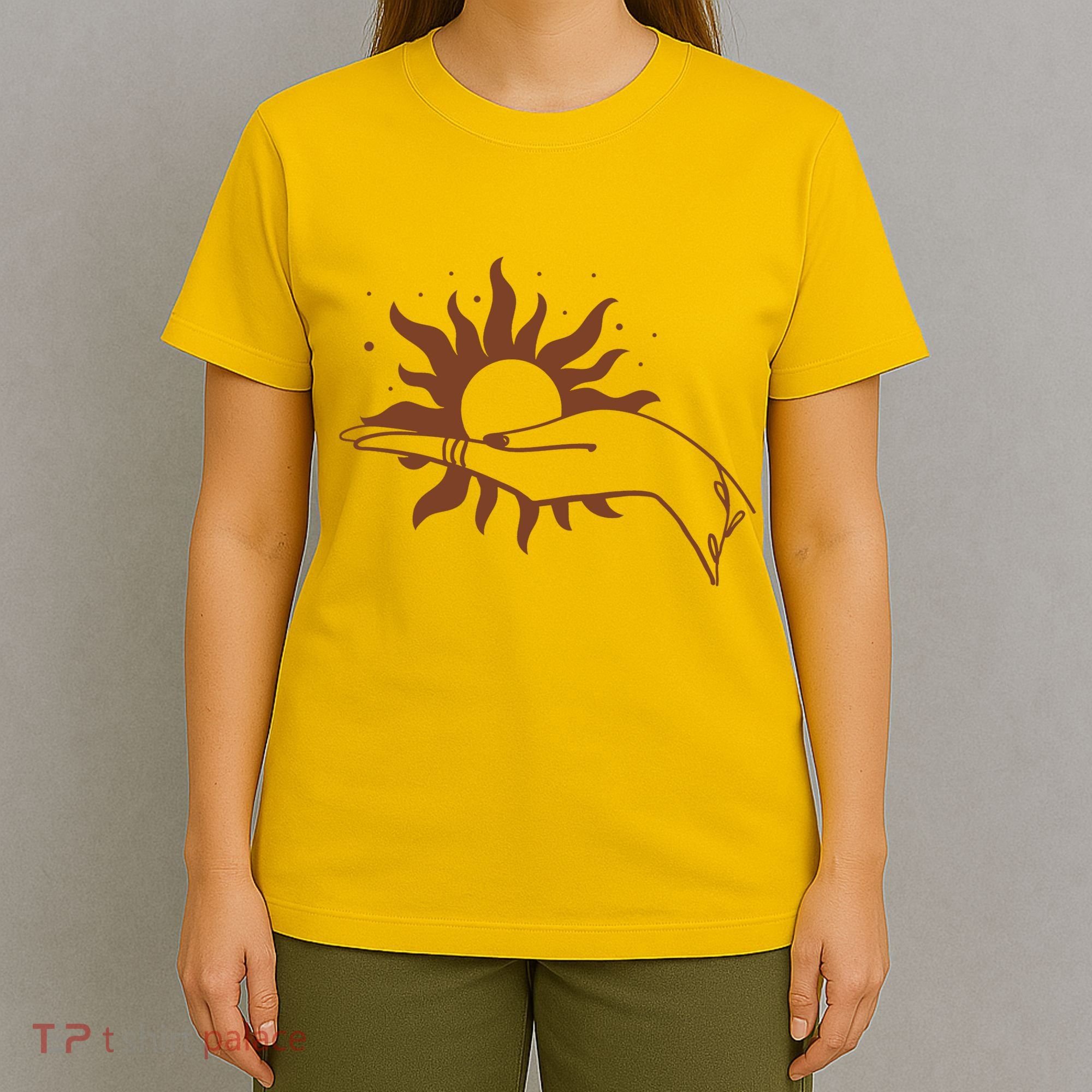 Boho Styled Open Palm Sun In Hand T-Shirt