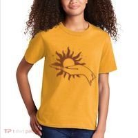 Boho Styled Open Palm Sun In Hand Kids T-Shirt thumb 2