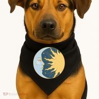 Boho Sun And Moon USA-Made Doggie Bandana thumb 1
