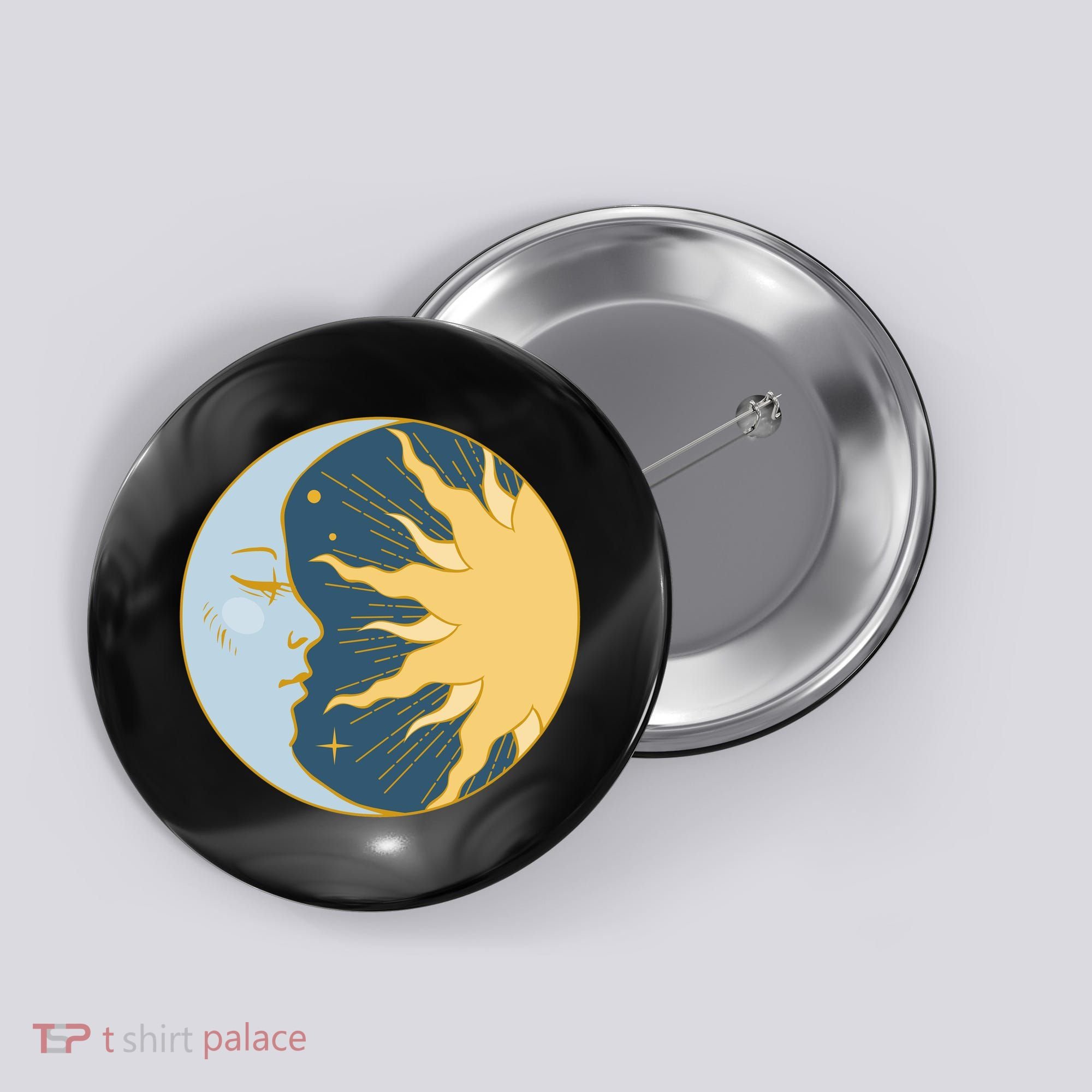Boho Sun And Moon Button