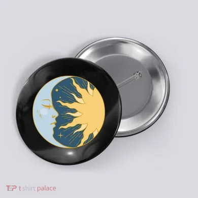 Boho Sun And Moon Button