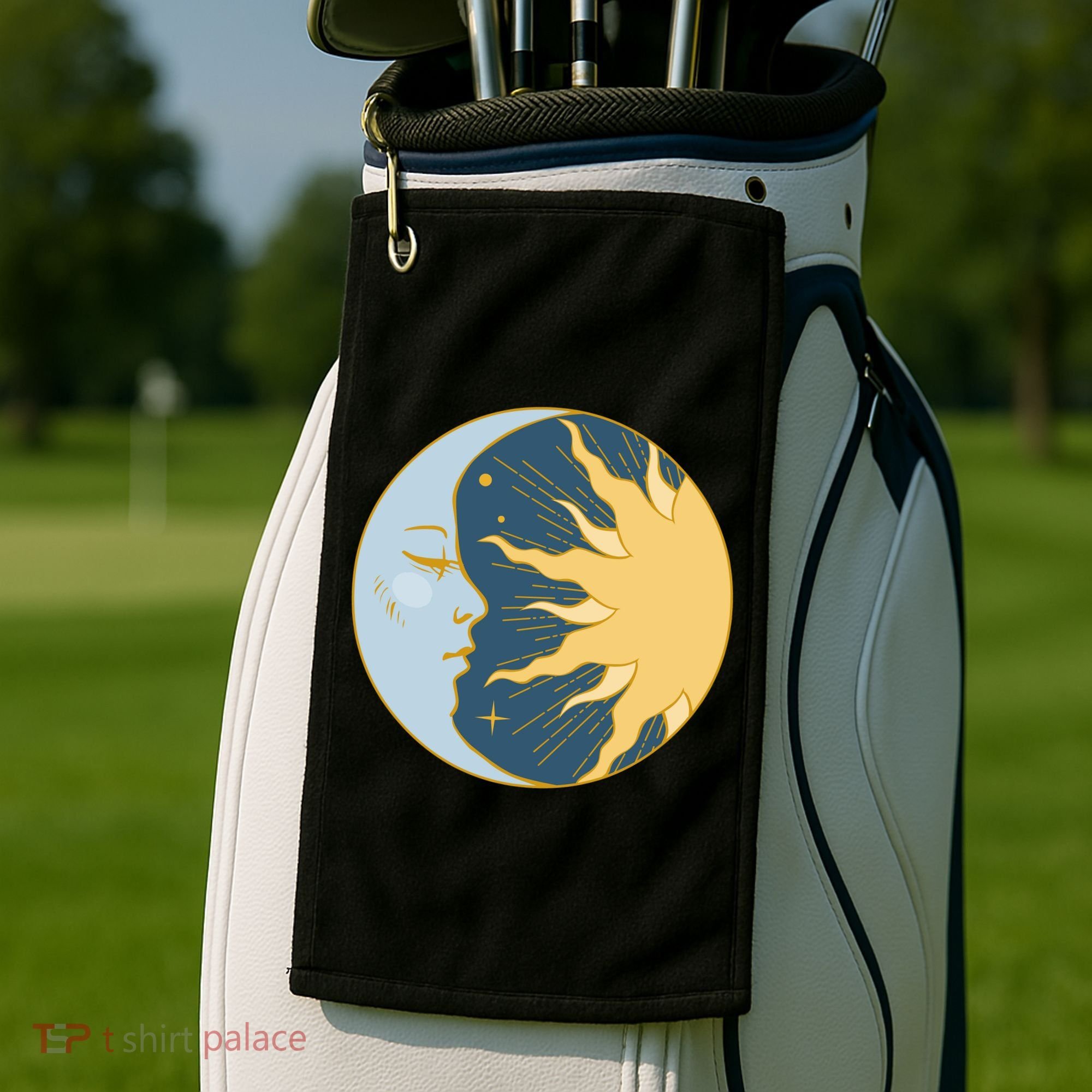 Boho Sun And Moon Golf Towel