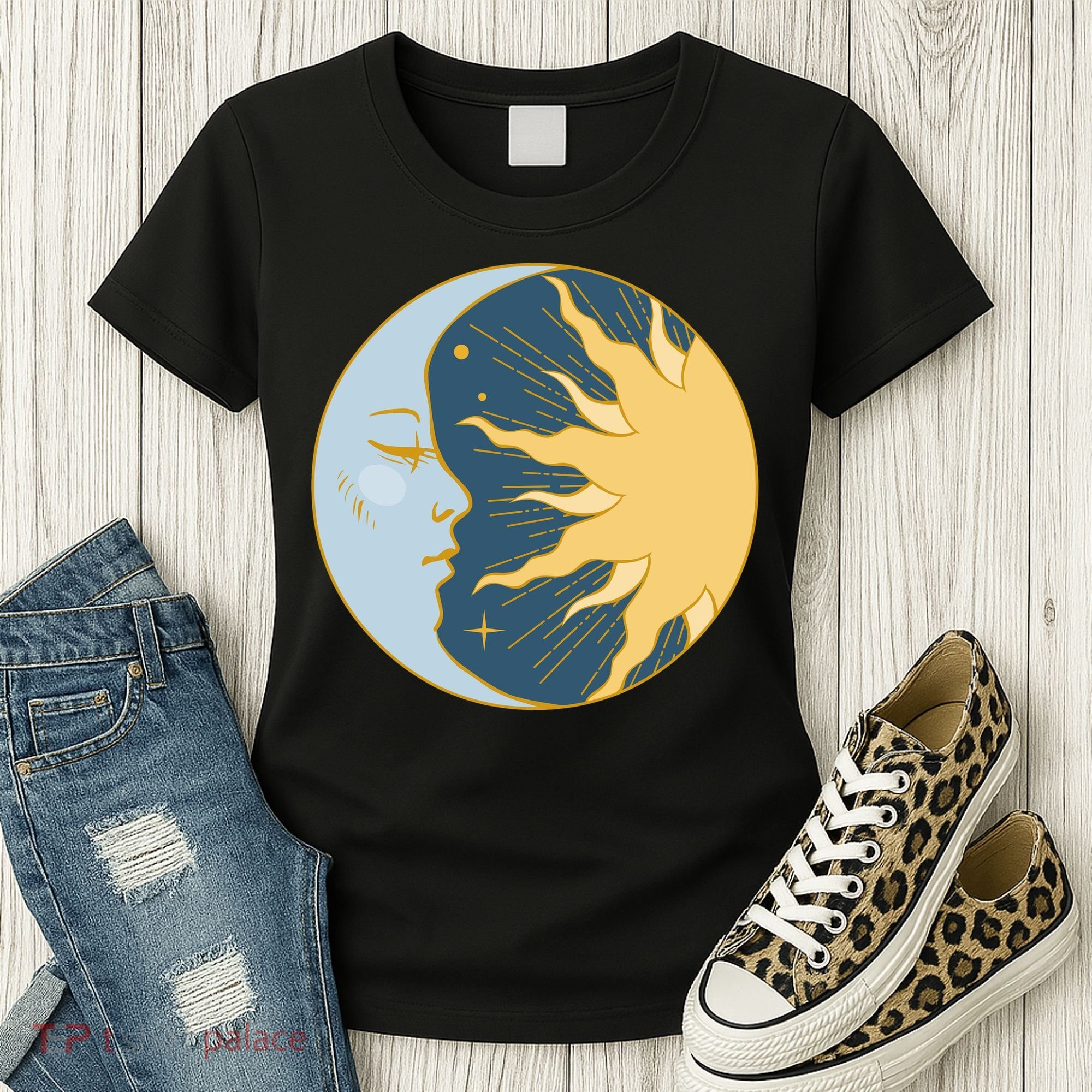 Boho Sun And Moon Women's T-Shirt