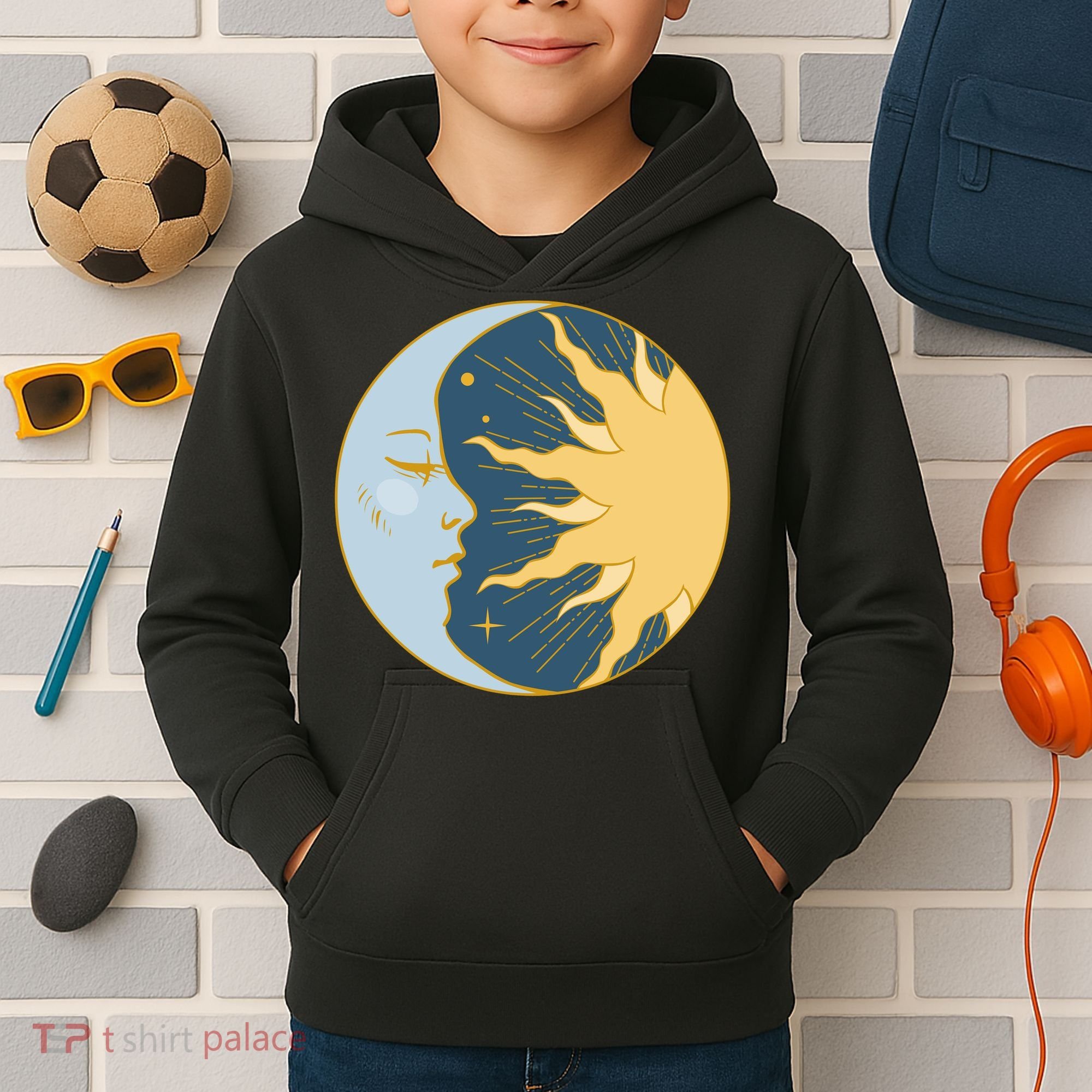 Boho Sun And Moon Kids Hoodie