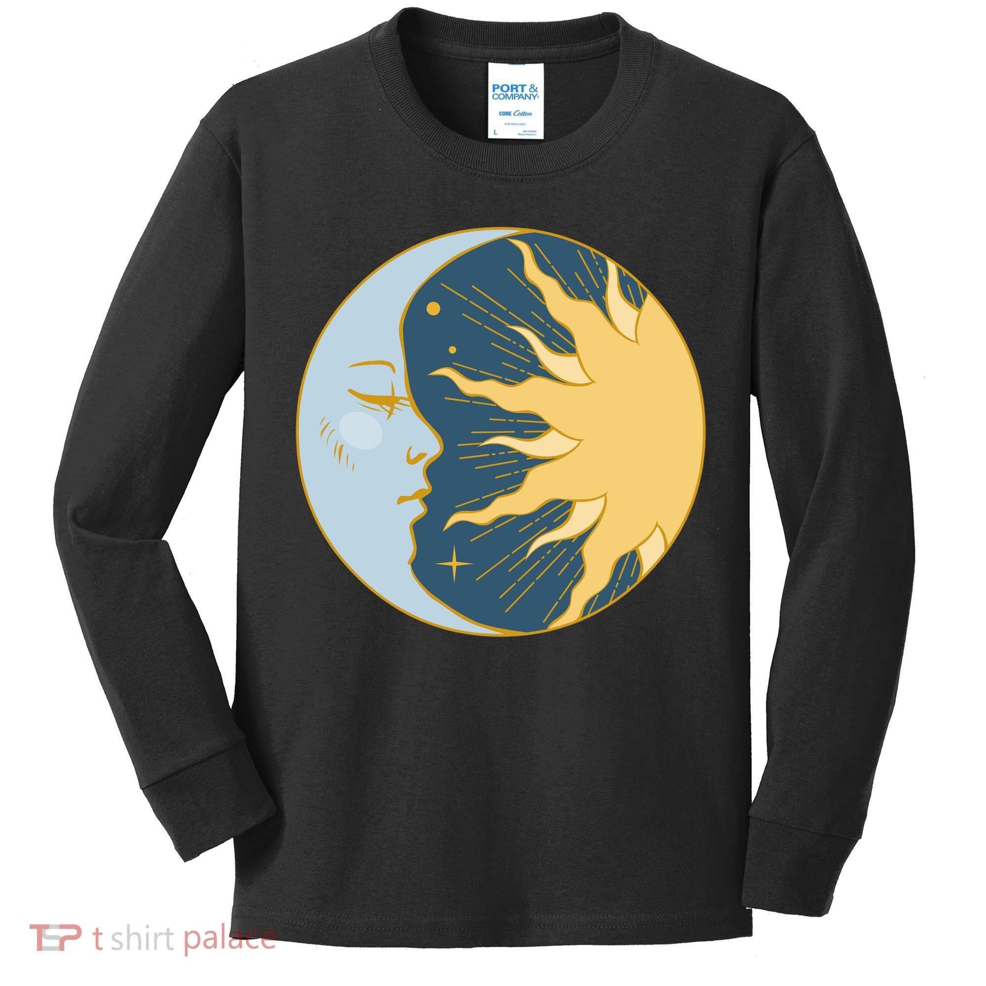Boho Sun And Moon Kids Long Sleeve Shirt
