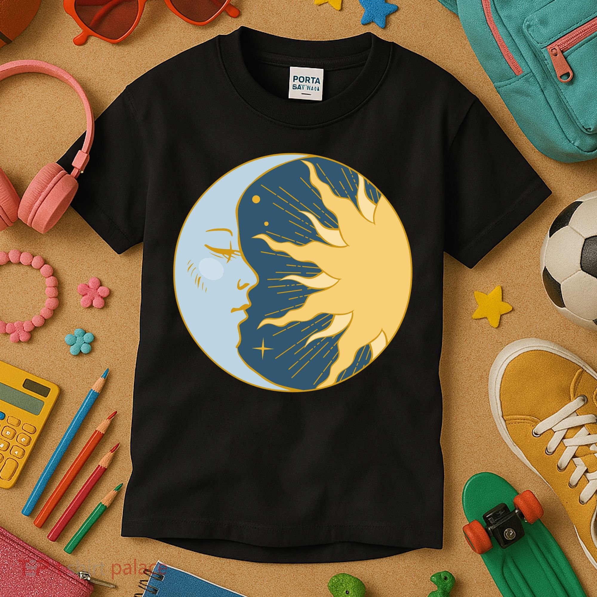 Boho Sun And Moon Kids T-Shirt