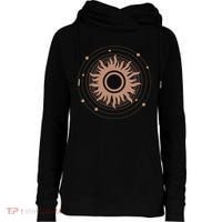 Boho Sun Illustration Womens Funnel Neck Pullover Hood thumb 0