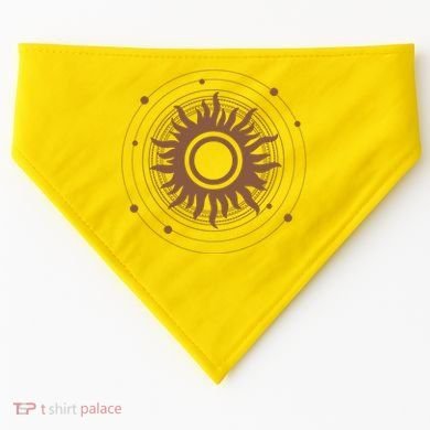 Boho Sun Illustration USA-Made Doggie Bandana