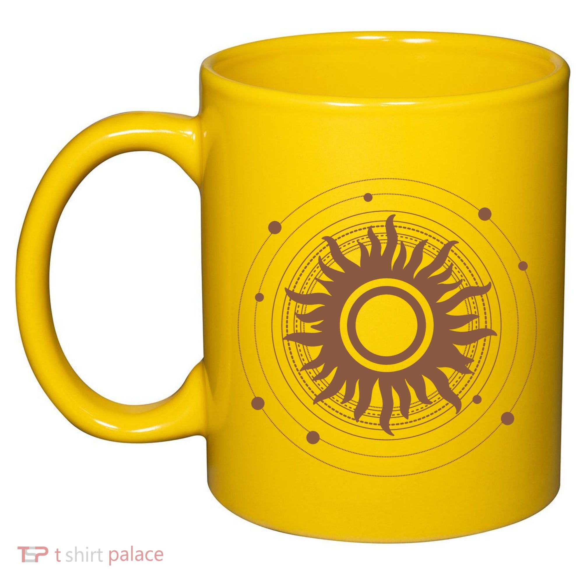 Boho Sun Illustration 11oz C Handle Ceramic Mug