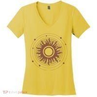 Boho Sun Illustration Women's V-Neck T-Shirt thumb 0
