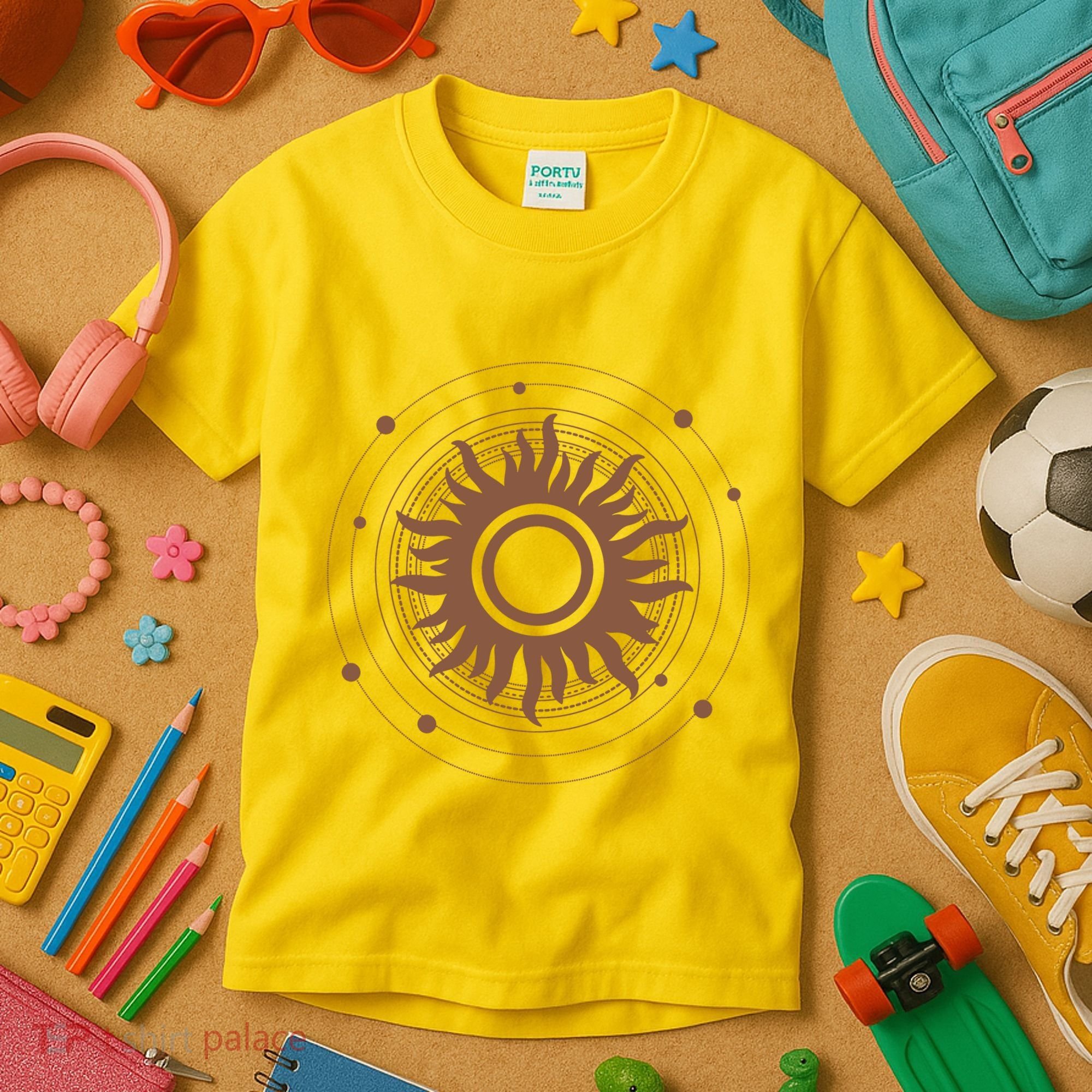 Boho Sun Illustration Kids T-Shirt