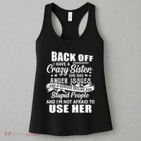 Back Off I Have A Crazy Sisters Brothers Boy Girl Women's Tank Top thumb 3